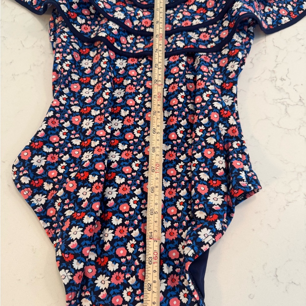 KATE SPADE NEW YORK Ruffle One Piece Off Shoulder Swimsuit Women’s size Small - Picture 8 of 9